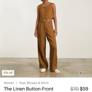 NWT Everlane Linen Set (Top and Pants)